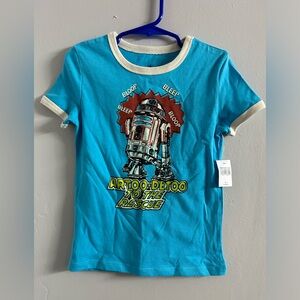 Disney Parks Toddler Blue Short Sleeve Knit Star Wars R2D2 Shirt
